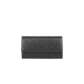 Gucci Accessoires, Dames, Zwart, ONE Size, Leer, Signature Long Wallet