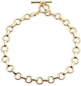 Nordstrom Rolo Chain Link Bracelet in 14K Gold Plated at Nordstrom