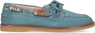 Pinko Blue Grace Suede Moccasin Shoes