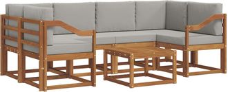 vidaXL Conjunto De Sof&aacute;s De Exterior 7 Uds. Gris Natural Y Claro Vidaxl