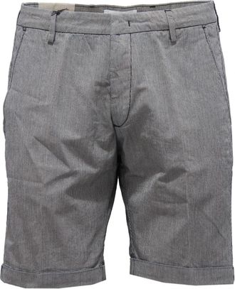Michael Coal Slim Fit Gestreepte Katoenen Bermuda Shorts - Heren - Korte Broeken - Blauw - W32 - Katoen - Korte Broeken