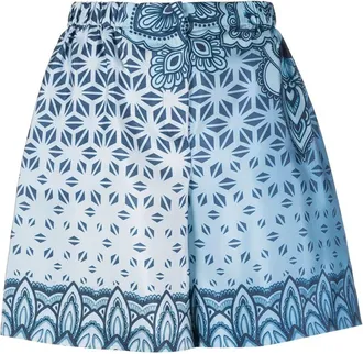 Alberta Ferretti tonal-design shorts - women - Acetate/Cupro/Silk - 40 - Blue