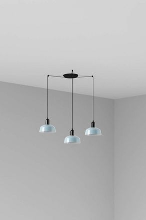 Netlighting Tatawin Small Cluster Pendant Ceiling Light Black Bluish Grey 3x E27 in Pale Blue