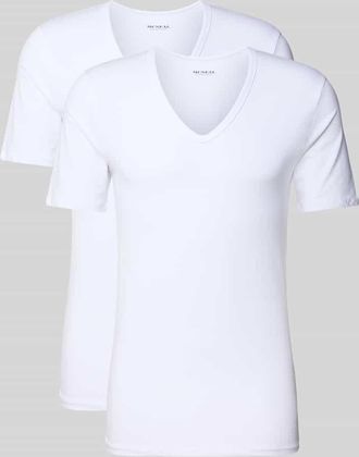 Mc Neal T-Shirt mit V-Ausschnitt in Weiss, Größe XXXL