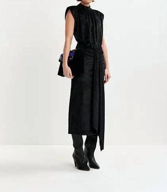 Essentiel Inche Stretch Midi Dress In Black