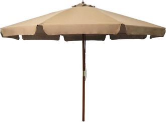 vidaXL Sombrilla De Jard&iacute;n Con Palo De Madera Gris Topo 330 Cm Vidaxl