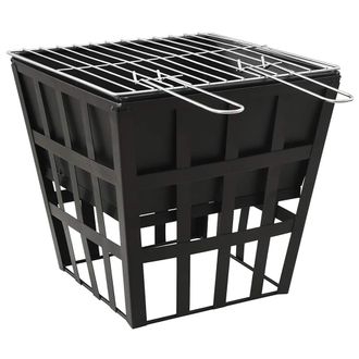 vidaXL Brasero Y Barbacoa 2 En 1 De Acero 34x34x48 Cm Vidaxl