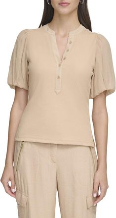 DKNY Dkny Mix Media Rib Top