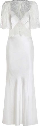 Self Portrait Langes Selbstportr&auml;tkleid mit Kn&ouml;pfen