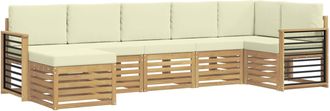 vidaXL Conjunto De Sof&aacute;s De Exterior 7 Uds. Blanco Y Crema Vidaxl