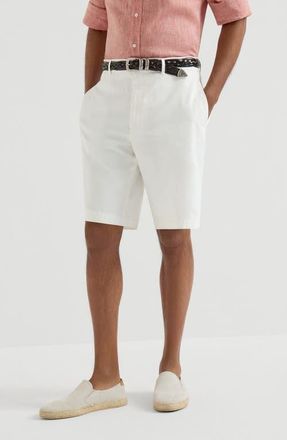 Brunello Cucinelli Garment-dyed Bermuda shorts in White at Nordstrom, Size 44 It