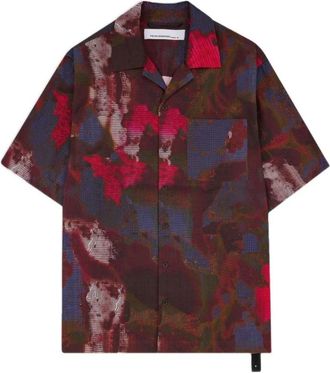 OAMC Peacemaker Logo-Print Shirt - Heren - Korte mouwen Overhemden - Veelkleurig - S - Overhemden