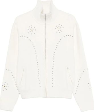Bluemarble studded zip-up cardigan - White