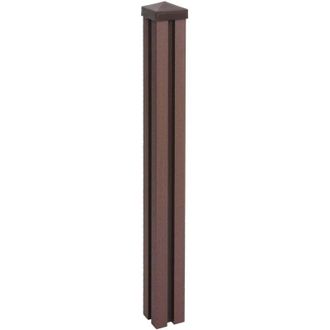 Hhg Hhg - Poste Wpc Sarthe Valla Wpc, Poste Columna, Sistema Enchufable, 98cm, Marr&oacute;n