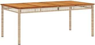 vidaXL Vidaxl - Mesa De Jard&iacute;n Rat&aacute;n Sint&eacute;tico Madera Acacia Beige 180x90x75 Cm