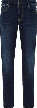 Emporio Armani Slim Denim Jeans met Logo Label - Heren - Slim Fit Jeans - Blauw - W38 - Denim - Jeans
