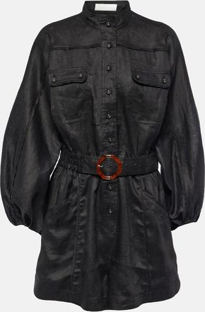 Zimmermann Belted linen playsuit