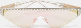 Poppy Lissiman White/iridescent Space Party Crystals Shield Sunglasses