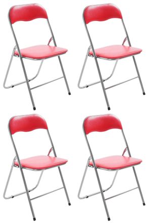 Clp Clp - Set De 4 Sillas Plegables Felix Rojo/plateado