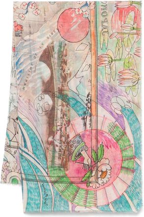 Faliero Sarti Womens Japan Printed Stole In Collaboration With Paolo Fiumi