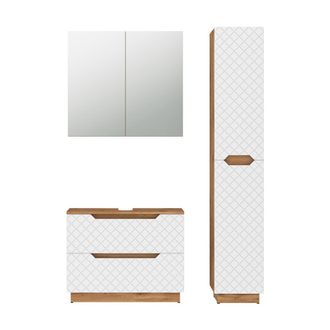 Vicco Juego De Muebles De Ba&ntilde;o De 3 Piezas Lotta, Blanco, 3 Piezas, Vicco