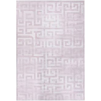 Beliani Area Rug Beige Fabric 140 x 200 cm Modern Geometric Pattern Living Room Bedroom For Underfloor Heating Anti-Slip Bottom BEYDAG