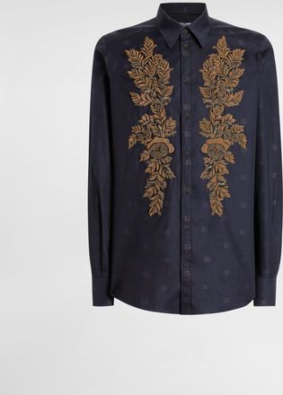 Dolce & Gabbana Logo-print Martini Poplin Shirt - Man Shirts Multicolor 37