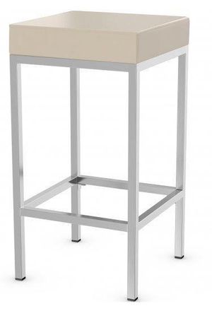 Netfurniture Fernow Briushed Satin Frame Stool Fixed Height in Cream