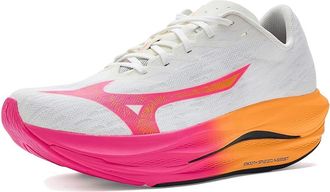 Mizuno Wave Rebellion Flash 3 Hanabi Running Shoes White/Pink Tetra : Mens 11 - Womens 12.5 Medium, Synthetic