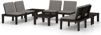 vidaXL Vidaxl - Set De Muebles De Jard&iacute;n 6 Piezas Con Cojines Pl&aacute;stico Gris