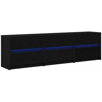 vidaXL Vidaxl - Gabinete De Tv Negro 182 X 34 X 50 Cm Madera Contrachapada