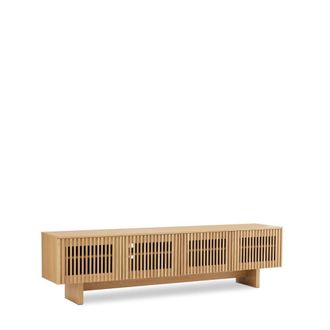 Koketto Home Mueble de TV de 200 cm con 4 puertas de varillas en roble