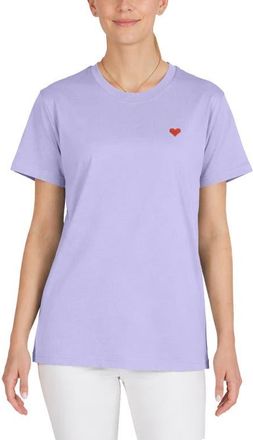 Dalix Womens Pixel Heart Jersey Relaxed Tee in Dark Lavender at Nordstrom, Size Xx-Large