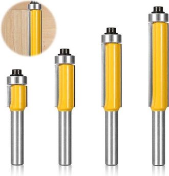 OEM Juego De 4 Fresas Para Router Con Rodamiento De Bolas Para Carpinter&iacute;a, V&aacute;stago De 8 Mm