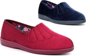 Generic Womens Wide Slippers Ladies Rubber Sole Slippers Size 6 Ladies Rubber Sole Slipper Size 8 Slip On Slipper EE Fitting Wide EE Width Slip On Sizes 3-9 W