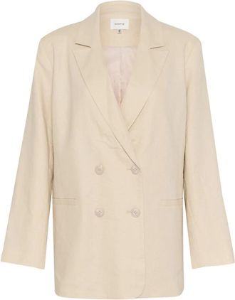 Gestuz Ancient Scroll Linen Blazer - Dames - Blazers - Beige - S - Linnen - Jassen