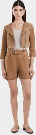 Rudsak WINNI WOMENS FITTED CROPPED SUEDE JACKET