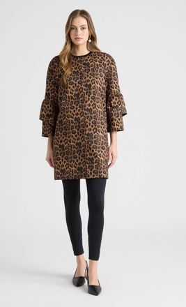 NVLT Water Repellent Canvas Coat in Leopard at Nordstrom, Size X-Small