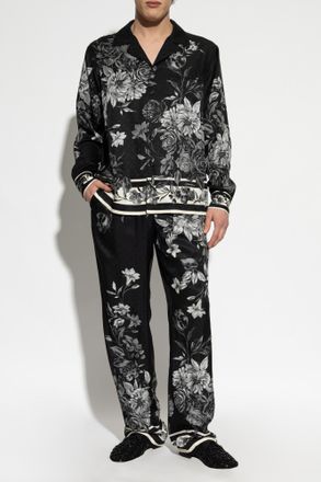 Dolce & Gabbana Silk Trousers, Mens, Black