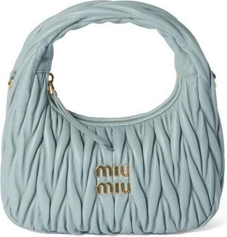 Miu Miu Wander Matelass&eacute; Nappa Leather Small Hobo Bags