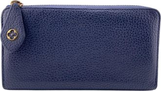 Louis Vuitton Beige Navy Blue Long Wallet (Bi-Fold) (Pre-Owned)