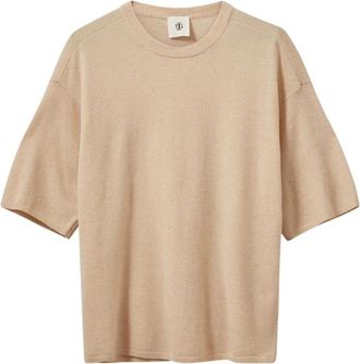 The Garment Como Oversized Tee - Dames - T-shirts - Beige - 2XS - Wol - Tops