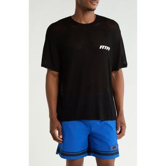 Rta Ian Rib Knit T-Shirt in Black Honeycomb at Nordstrom Rack, Size Xx-Large