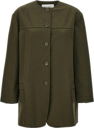 Max Mara Stijlvolle Lichte Jas - Dames - Zomerjassen - Groen - S - Katoen - Jassen