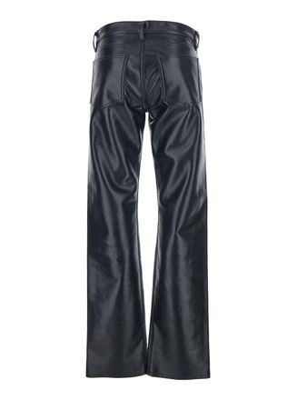 A Gold E Womens Black Pants With Belt Loops Leather Blend Recycled Trousers
