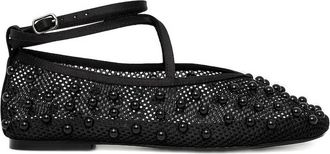 Stine Goya Ballerine in rete con perline - Nero