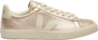 Veja Metallic Leather Low-Top Sneakers With Organic Accents