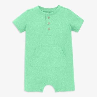 primary Baby Heathered Henley Shortie in Clover at Nordstrom, Size 12-18M