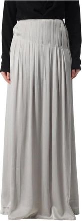 Alberta Ferretti Rokken, Dames, Grijs, S, Geplooide Maxi Rok Elegante Stijl