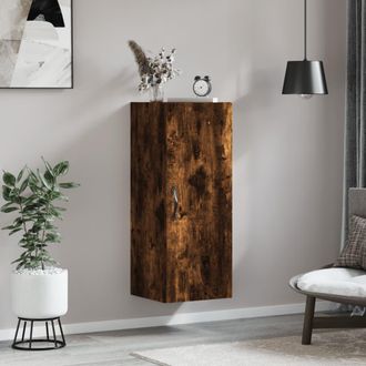 vidaXL Armario De Pared Madera Ingenier&iacute;a Roble Ahumado 34,5x34x90 Cm Vidaxl